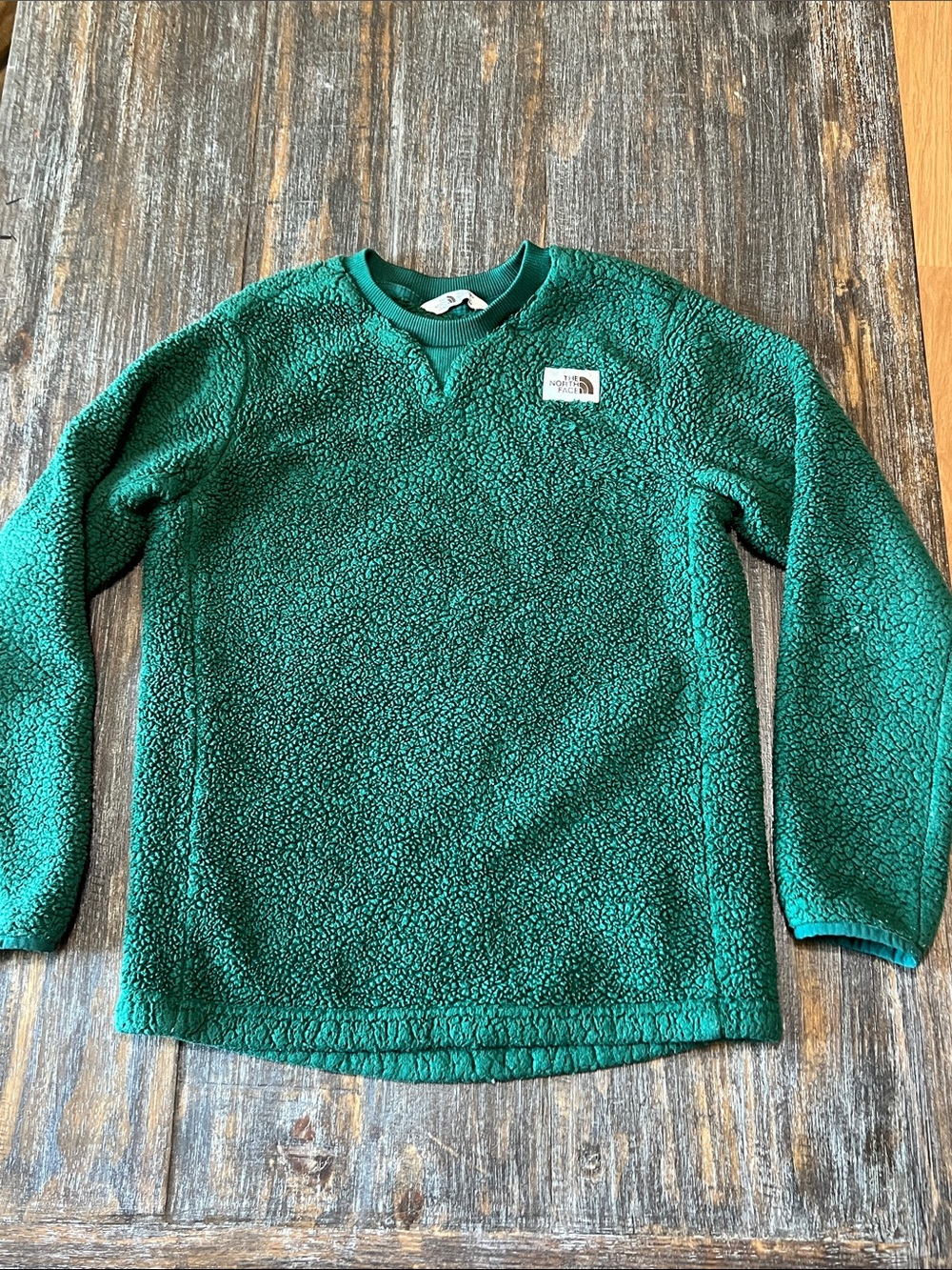 The North Face Green Sherpa Crewneck Pullover